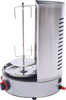 Grill à shawarma rotatif à gaz en acier inoxydable de qualité alimentaire pour usage domestique, 2 brûleurs, machine à kebab shawarma