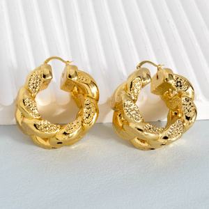 Nouveauté 2021 : Parures de bijoux en laiton plaqué or 14 carats pour femme – Boucles d'oreilles, pendentif et collier de style grand format, idéales pour fiançailles, mariages et fêtes – Tendance - Product Image 5