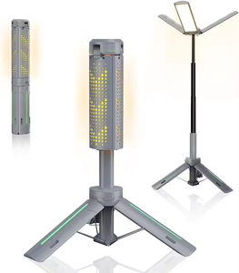 Lampe de travail de camping rechargeable 8000 mAh, support réglable, lumière LED sans fil, lampe torche d'urgence à intensité variable avec trépied télescopique - Product Image 1