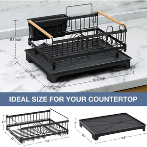 Estante organizador <span class=keywords><strong>de</strong></span> lujo para cocina, escurreplatos, soporte para jabón <span class=keywords><strong>y</strong></span> cepillos, con <span class=keywords><strong>escurridor</strong></span> <span class=keywords><strong>y</strong></span> bandeja <span class=keywords><strong>de</strong></span> drenaje - Product Image 2