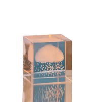 Cube thérapeutique créatif en verre de quartz transparent gravé en 3D pour bureau, ornement de bureau, cadeau créatif