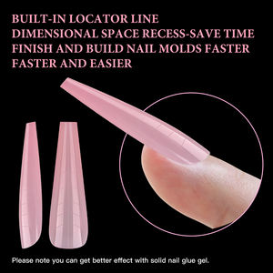 2025 Formes de capsules à ongles double forme, couleurs macaron et cristal, pour extensions russes et françaises, 288 pièces par boîte - Product Image 5