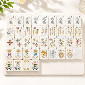 Juego de Mahjong Americano de Acrílico con Diseño de Concha de Perla, Fichas de Mahjong para el Hogar y el Tiempo Libre - Product Image 3