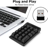 Clavier numérique portable sans fil 2,4 G 4.0 avec 19 touches pour comptable bancaire