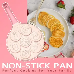 Poêle à frire antiadhésive à sept trous pour petit-déjeuner, avec fond plat, poêle à omelette poreuse, moule à omelette pour bébé - Product Image 3