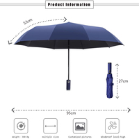 Fabricant Vente en gros Parapluie 3 plis entièrement automatique personnalisé Unique avec poignée de lampe de poche LED