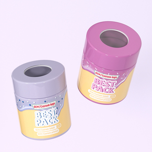 Pot en plastique résistant aux enfants de 3 oz et 4 oz avec couvercle grossissant, hermétique, à large ouverture, rond, pour herbes, fleurs et pilules - Product Image 2