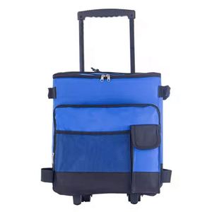 Promotional 600D Waterproof <b>Rolling</b> Insulated Trolley Picnic Bag Multi-Functional Foldable Thermal Cooler <b>Backpack</b> - Product Image 6