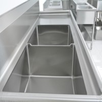 Évier de cuisine double en acier inoxydable 304 201 de qualité industrielle, acceptant les commandes OEM, pour boulangerie