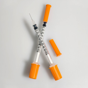 Jeringa de insulina desechable de seguridad con cabeza delgada naranja de 29G, 30G, 31G, 6MM, 8MM, 13MM, 0.3ML, 0.5ML, 1ML con aguja para uso médico en diabetes - Product Image 6