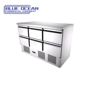 Réfrigérateur de cuisine <span class=keywords><strong>1</strong></span> 2 3 portes avec 2 <span class=keywords><strong>4</strong></span> 6 tiroirs Refroidissement par <span class=keywords><strong>air</strong></span> Équipement de cuisine de restaurant Refroidisseur de table de bar de travail - Product Image 6
