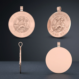 Pendentif personnalisé style hip-hop en forme de médaille urbaine, en argent sterling 925 plaqué or rose, 3,5 pouces - Product Image 2