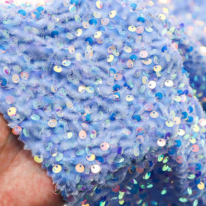 도매 5mm 멀티 컬러 스트레치 스팽글 벨벳 레이스 원단 파티 드레스 수영복 및 액세서리 워프 니트 타입 - Product Image 6
