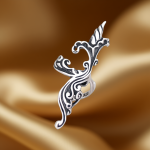 Orecchini a polsino Jkcb vintage con design vegetale in argento 925, gioielli unisex per tutti i giorni - Product Image 2