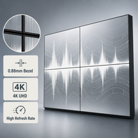 Mur vidéo LCD professionnel de 49 pouces, cadre de 0,88 mm, écran de raccordement 4K UHD à taux de rafraîchissement élevé pour studio de télévision et diffusion
