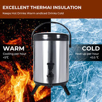 Distributeur de boissons isotherme HENGZHI en acier inoxydable, carré, anti-fuite, avec robinet, pour les magasins de boba commerciaux