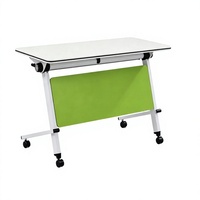 Table de formation mobile pour la logistique, cadre blanc, panneau orange, roulettes, pliable, pour réunions de bureau, salles de formation et salles de classe