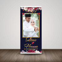 Support de bannière enroulable personnalisé de 31x79 pouces, auto-adhésif, en aluminium, avec affiche imprimée