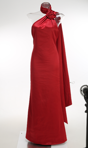 SB3633 Cetim Moda Evening Party Dress Halter Flor Pescoço Prom Vestidos Elegantes Sexy Backless Maxi Vestidos - Product Image 4