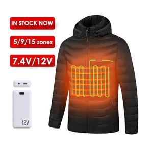 Chất lượng cao 9 khu sưởi ấm USB pin nhiệt điện làm nóng áo khoác trong kho