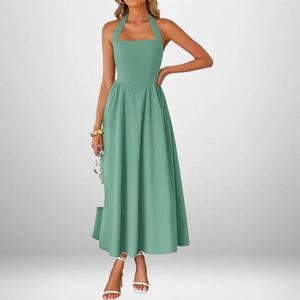 NY Spring 2026 New Style European Women's Fashionable Elegant Wide-Hung <strong>String</strong> Neckline Backless <strong>Dress</strong> - Product Image 6