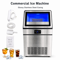 Machine à glaçons industrielle haute performance pour usage domestique et commercial, production de 72 kg/24h, stockage de 20 kg de glace, 110v/220v