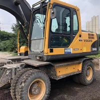 Ventes bon marché 14.5 tonnes d'excavatrice sur pneus d'occasion Volvo 145 importée d'origine 90% nouvelle pelle sur pneus d'occasion Volvo 145