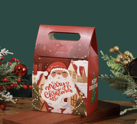 Sac en papier portable motif flocon de neige de Noël, petite boîte artisanale pour emballage de pâtisseries, bonbons, nougats et fournitures de fêtes
