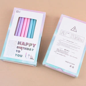 เทียนวันเกิดสีพาสเทลขายส่ง MOQ ต่ำ เทียนยาวบางลายเกลียวในที่ใส่เทียนสำหรับตกแต่งเค้กงานวันเกิด - Product Image 4