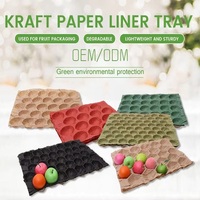 Ecologisch afbreekbare composteerbare kraftpapieren fruitbakvoering met geperforeerde bubbels voor peer, pizza, brood, koekjes en snoep