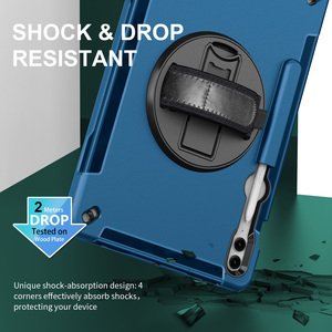 Étui <span class=keywords><strong>portable</strong></span> pour tablette <span class=keywords><strong>Samsung</strong></span> Tab <span class=keywords><strong>S9</strong></span> FE <span class=keywords><strong>Plus</strong></span> 12,4 pouces SM-X616 avec support rotatif à 360°, réglable et sangle résistante à la transpiration - Product Image 3
