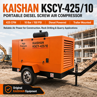 Compresseur d'air à vis diesel portable KAISHAN KSCY 425/10, 10 bars, 150 PSI, pour le forage de roches, les travaux de carrière et la construction