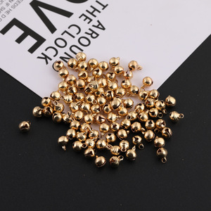 Petites clochettes plaquées cuivre couleur or argent KC, accessoires de bijoux DIY, fournitures de décoration de Noël, outils d'artisanat, sous licence - Product Image 1