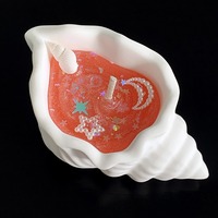 Bougie aromatique en forme de coquillage - Cire de gelée artisanale pour un cadeau de Thanksgiving et de Diwali