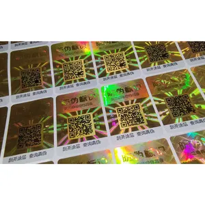 Etiqueta de holograma de certificação anti-falsificação, etiqueta de holograma de segurança com código QR de vinil nfc personalizada 3D, autenticidade