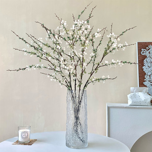 Vase à fleurs artificielles en saule blanc Wabi-sabi, décoration d'intérieur en plastique pour salon et table à manger - Product Image 4