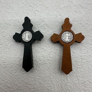 도매 종교 합금 십자가 가정 장식 및 공예 장식 어린이 참 십자가 펜던트 골동품 은도금 - Product Image 2