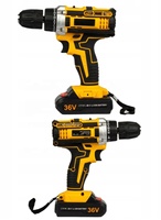 Perceuse sans Fil 36V Double Vitesse 10MM, Kit de Perceuse Électrique avec Deux Batteries et 24 Accessoires