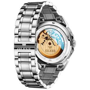 Montre mécanique de luxe pour <span class=keywords><strong>homme</strong></span>, or rose, <span class=keywords><strong>lunette</strong></span> sertie de diamants, cadran saphir, phase de lune, chronographe, boîtier en acier inoxydable, 20 BAR étanche - Product Image 4