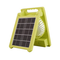 Nouvelle arrivée, lampe solaire pliable à LED au lithium ABS IP44, ventilateur portable, lampe d'urgence rechargeable, à intensité variable, 6000K, pour le camping