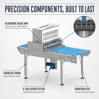 Machine à trancher le pain à ultrasons industrielle Wanlisonic, équipement de découpe commercial pour la transformation du pain de mie et des gâteaux en boulangerie