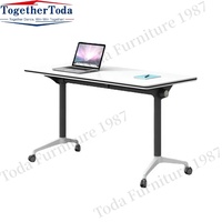 Mobilier de bureau Accueil Loisirs Conférence Formation Réglable Portable Étudiant Bureau D'école Avec Roues Table Mobile Pliante