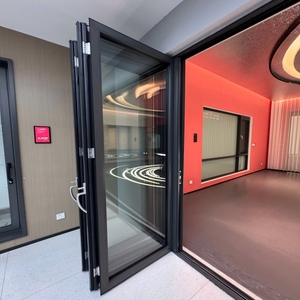 Porte pliante en aluminium à charnière dissimulée, structure anti-déformation, système de pliage pour ouverture de patio et balcon de villa - Product Image 2