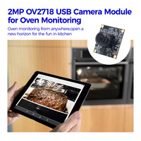Módulo de Cámara USB con Sensor CMOS OV2718 de Hampo, 2MP, Full HD, 30fps, MJPG/YUV, Gran Angular, Resistente a Altas Temperaturas, Plug and Play