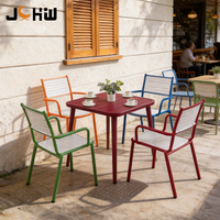 Chaises de salle à manger d'extérieur durables en aluminium pour restaurant, mobilier de jardin et de terrasse moderne pour la rue commerciale
