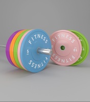 Plaques de pare-chocs calibrées pour la salle de sport en caoutchouc naturel multicolore personnalisé Plaque de poids de couleur pour haltères Fitness professionnel