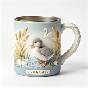 Tasse en polyrésine 3D gaufrée Andersen du Danemark, disponible en OEM et ODM, souvenir touristique danois, tasse à café ou à bière - Product Image 3