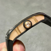 Montre pour femme en céramique noire de qualité supérieure, boîtier incurvé tonneau, ultra légère, automatique, mécanique, sportive, pour affaires