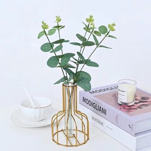 Branche de verdure artificielle à tige unique, feuilles d'eucalyptus en soie pour la décoration de la maison et de mariage, bouquet de fleurs artificielles pour les fêtes - Product Image 2