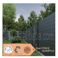 GD panneau de clôture en aluminium noir, couverture de la vie privée, palissade en aluminium pour clôture de jardin